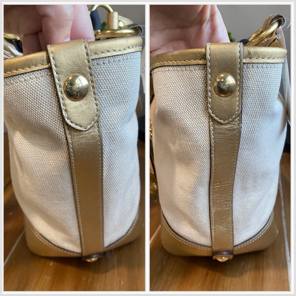 Coach Cream and Gold Shoulder Bag - Picture 9 of 17